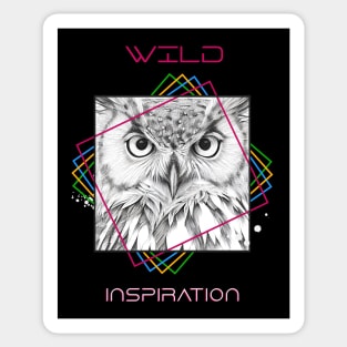 Owl Bird Wild Nature Animal Illustration Art Drawing Sticker